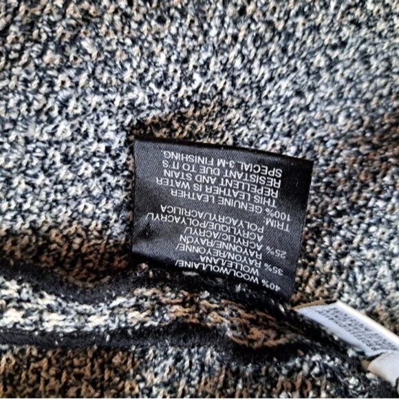 St John Collection Marie Grey Vintage Knit Short Jacket Leather trim sz S - Picture 11 of 13